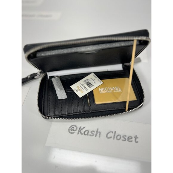 Michael Kors phone wristlet large wallet MK signature black multi - Picture 5 of 6